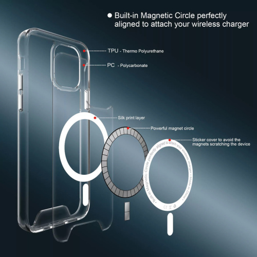 Чохол iPhone 15 Pro Space Case with MagSafe сlear: фото 11 - UkrApple