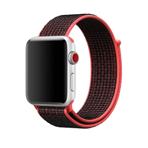 Ремінець xCase для Apple Watch 42/44/45/49 mm Nylon Sport Loop Black Red - UkrApple