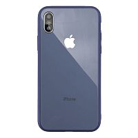 Чехол накладка xCase на iPhone X/XS Glass Pastel Case Logo lavender grey