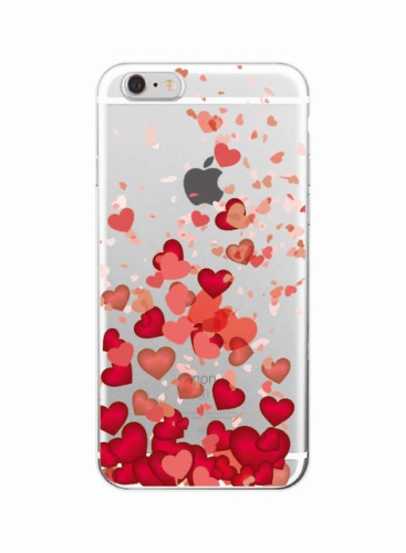 Чехол накладка xCase на iPhone 7/8/SE 2020 прозрачный с сердечками №2 - UkrApple