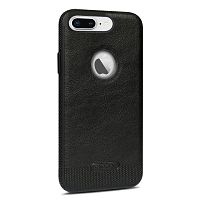 Чехол накладка xCase для iPhone 7 Plus Leather Logo Case black