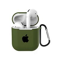 Чехол для AirPods/AirPods 2 silicone case with Apple Olive