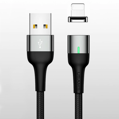USB кабель Lightning 100cm Usams Magnetic U28 black - UkrApple