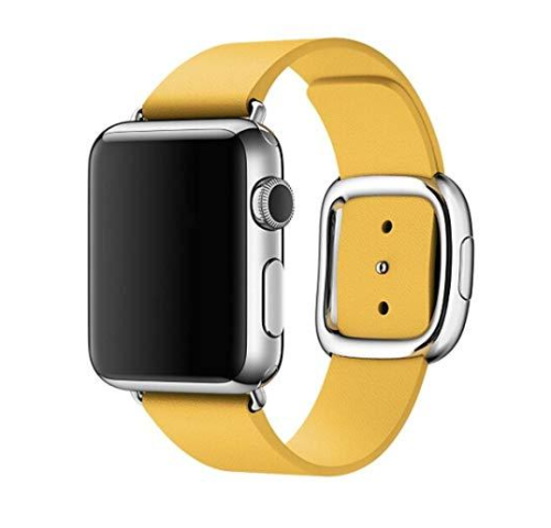 Ремінець xCase для Apple watch 38/40/41 mm Modern Buckle Leather silver yellow - UkrApple