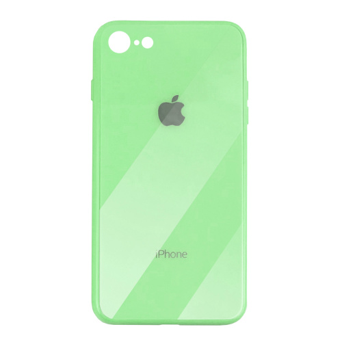 Чехол накладка xCase на iPhone 7/8/SE 2020 Glass Case Logo green - UkrApple
