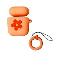 Чехол для AirPods/AirPods 2 silicone case Flower orange