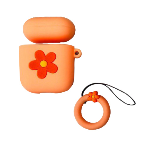 Чехол для AirPods/AirPods 2 silicone case Flower orange - UkrApple