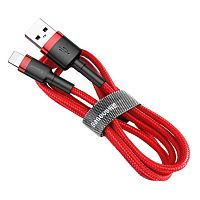 USB кабель Lightning 300cm Baseus Cafule 2A red black 