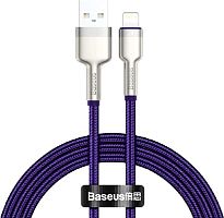 USB кабель Lightning 100cm Baseus Cafule Metal 2.4A purple