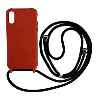Чехол накладка xCase для iPhone XR Silicone Case Crossbody Bag red