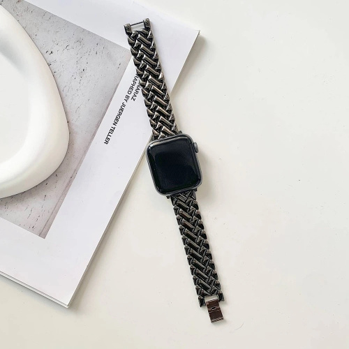 Ремінець для Apple Watch 42/44/45/49 mm Metall braided black - UkrApple