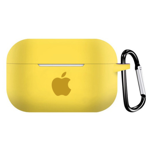Чехол для AirPods PRO silicone case with Apple Yellow - UkrApple