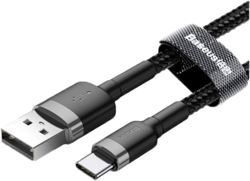 USB кабель Type-C 100cm Baseus Cafule 3A black gray: фото 2 - UkrApple