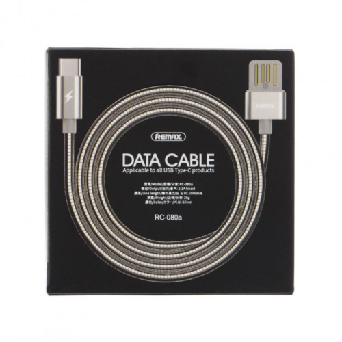 USB кабель Type C Remax Silver Serpent RC-080a 1m black : фото 2 - UkrApple
