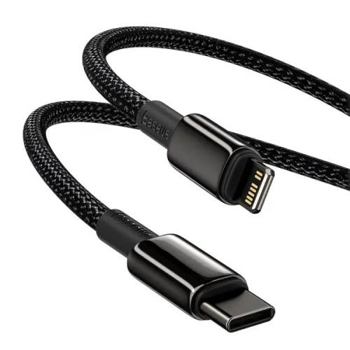 USB кабель Type-C to Lightning 100cm Baseus Tungsten Gold Fast 20w black - UkrApple
