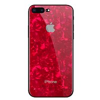 Чехол накладка xCase на iPhone 7 Plus/8 Plus Glass Marble Case red