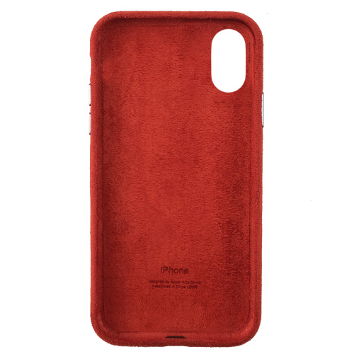 Чехол накладка для iPhone X/XS Alcantara Full red: фото 2 - UkrApple