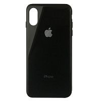 Чехол накладка xCase на iPhone X Glass Case Logo black
