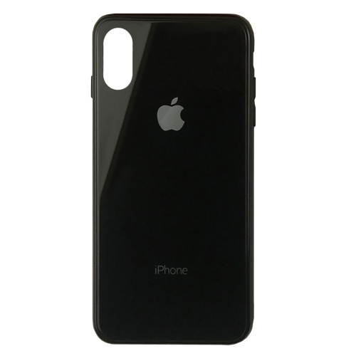 Чехол накладка xCase на iPhone X Glass Case Logo black - UkrApple