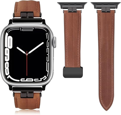 Ремінець xCase для Apple watch 42/44/45/49 mm Leather Magnetic dark brown - UkrApple
