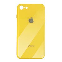 Чехол накладка xCase на iPhone 6/6s Glass Case Logo yellow