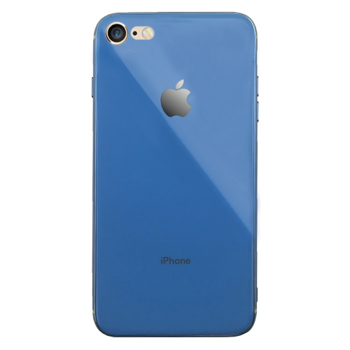 Чехол накладка xCase на iPhone 6/6s Glass Silicone Case Logo blue - UkrApple