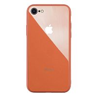Чехол накладка xCase на iPhone 7/8/SE 2020 Glass Pastel Case Logo peach