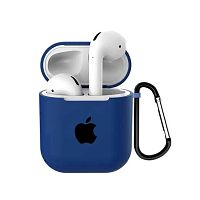 Чехол для AirPods/AirPods 2 silicone case with Apple Navy blue