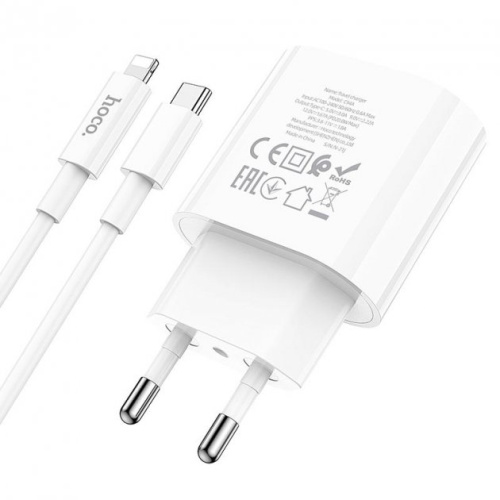 Мережева зарядка Hoco C94A Metro 20W charger set white: фото 3 - UkrApple