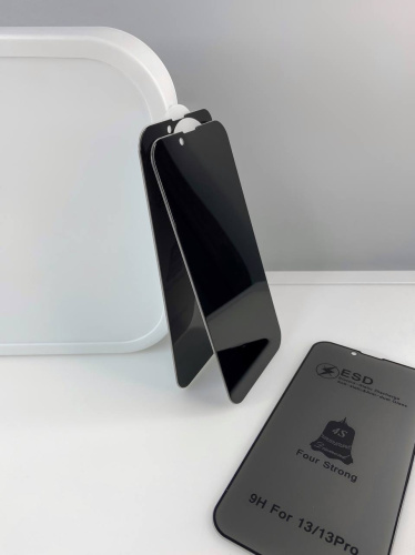 Скло захисне Privacy S4 ESD iPhone 14/13 Pro/13 black Антишпіон: фото 6 - UkrApple
