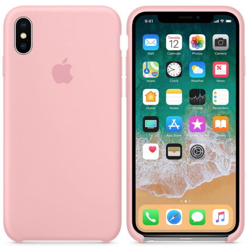 Чехол накладка xCase для iPhone X/XS Silicone Case светло-розовый: фото 2 - UkrApple