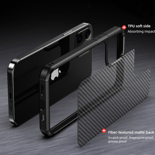 Чохол iPhone 14 Pro iPaky Carbone MGM Case black transparent: фото 3 - UkrApple