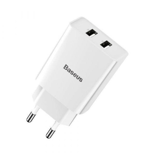 Мережева зарядка Baseus Speed Mini Dual U 10.5W white: фото 2 - UkrApple