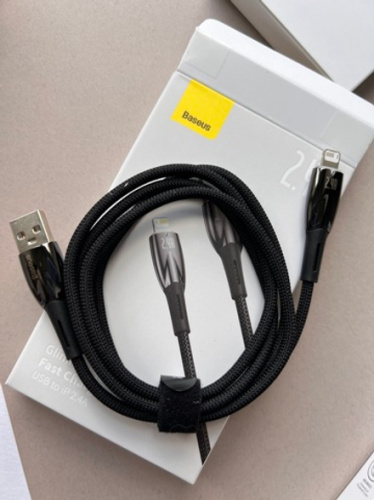 USB кабель Lightning 100cm Baseus Glimmer Series 2,4 black: фото 2 - UkrApple