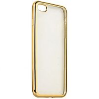Чехол накладка на iPhone 6/6s прозрачный силикон с ободком, золото