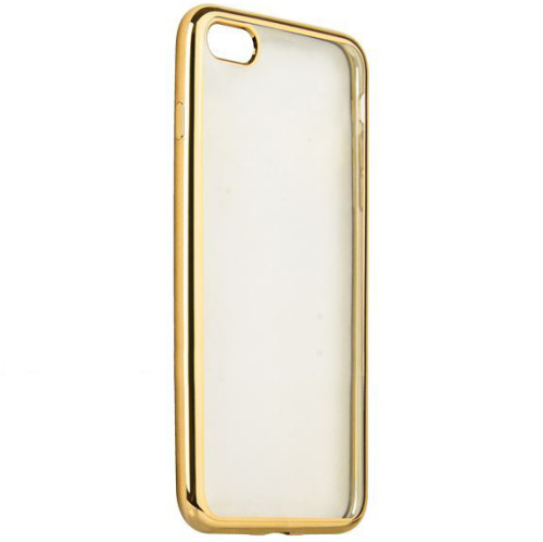 Чехол накладка на iPhone 6/6s прозрачный силикон с ободком, золото - UkrApple