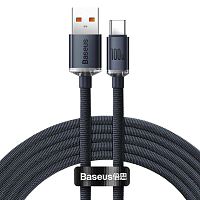USB кабель Type-C 200cm Baseus Baseus Crystal Shine 100W black