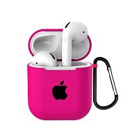 Чехол для AirPods/AirPods 2 silicone case with Apple Barbie pink