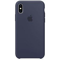 Чехол накладка xCase для iPhone XS Max Silicone Case темно-синий