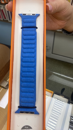 Ремінець для Apple Watch 38/40/41 mm Leather Link Felt blue: фото 6 - UkrApple