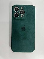 Чохол для iPhone 13 Pro Max Alcantara Full Camera forest green