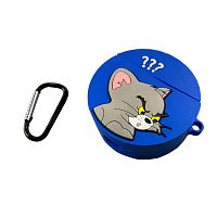Чехол для AirPods/AirPods 2 silicone case 3D series Tom&Jerry blue