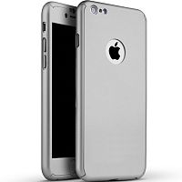 Чехол накладка xCase на iPhone Х Full Cover 360 Logo серебро