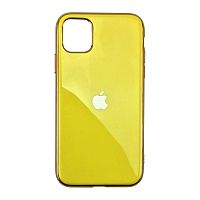 Чохол накладка xCase на iPhone 11 Pro Max Glass Silicone Case Logo yellow