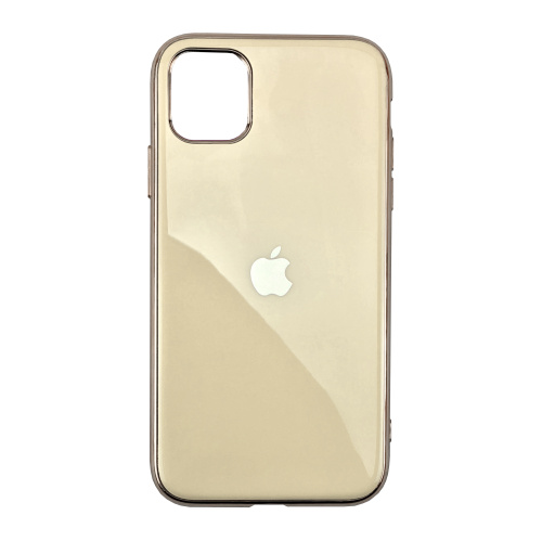Чохол накладка xCase на iPhone 11 Pro Glass Silicone Case Logo gold - UkrApple