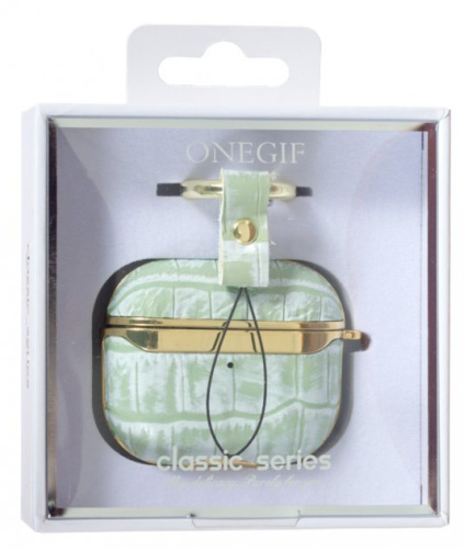 Чохол для AirPods Onegif Crocodile Leather case green: фото 2 - UkrApple