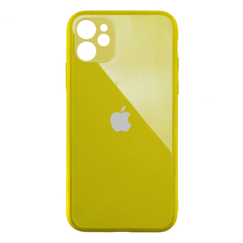 Чохол для iPhone 12 Glass Pastel Full Camera Yellow - UkrApple