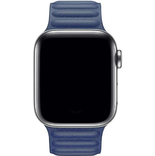 Ремінець для Apple Watch 42/44/45/49 mm Leather Link baltic blue: фото 2 - UkrApple