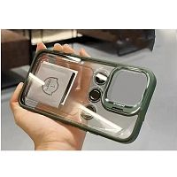 Чохол iPhone 15 Pro Max Crystal Stand Camera green 
