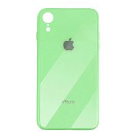 Чехол накладка xCase на iPhone XR Glass Case Logo green